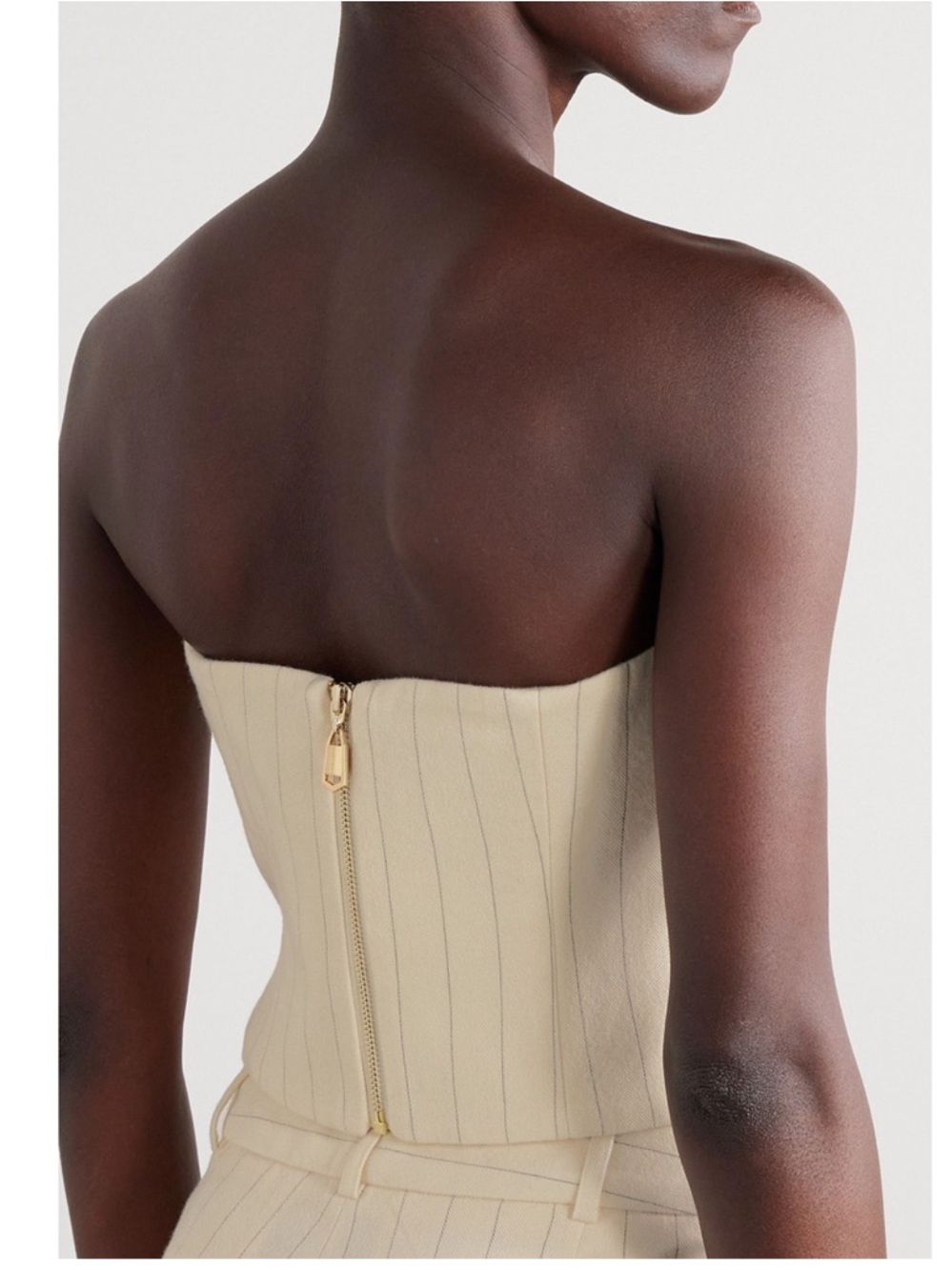 ZIMMERMANN Luminosity pinstriped wool and cotton-blend herringbone bustier 00 - Picture 3 of 5